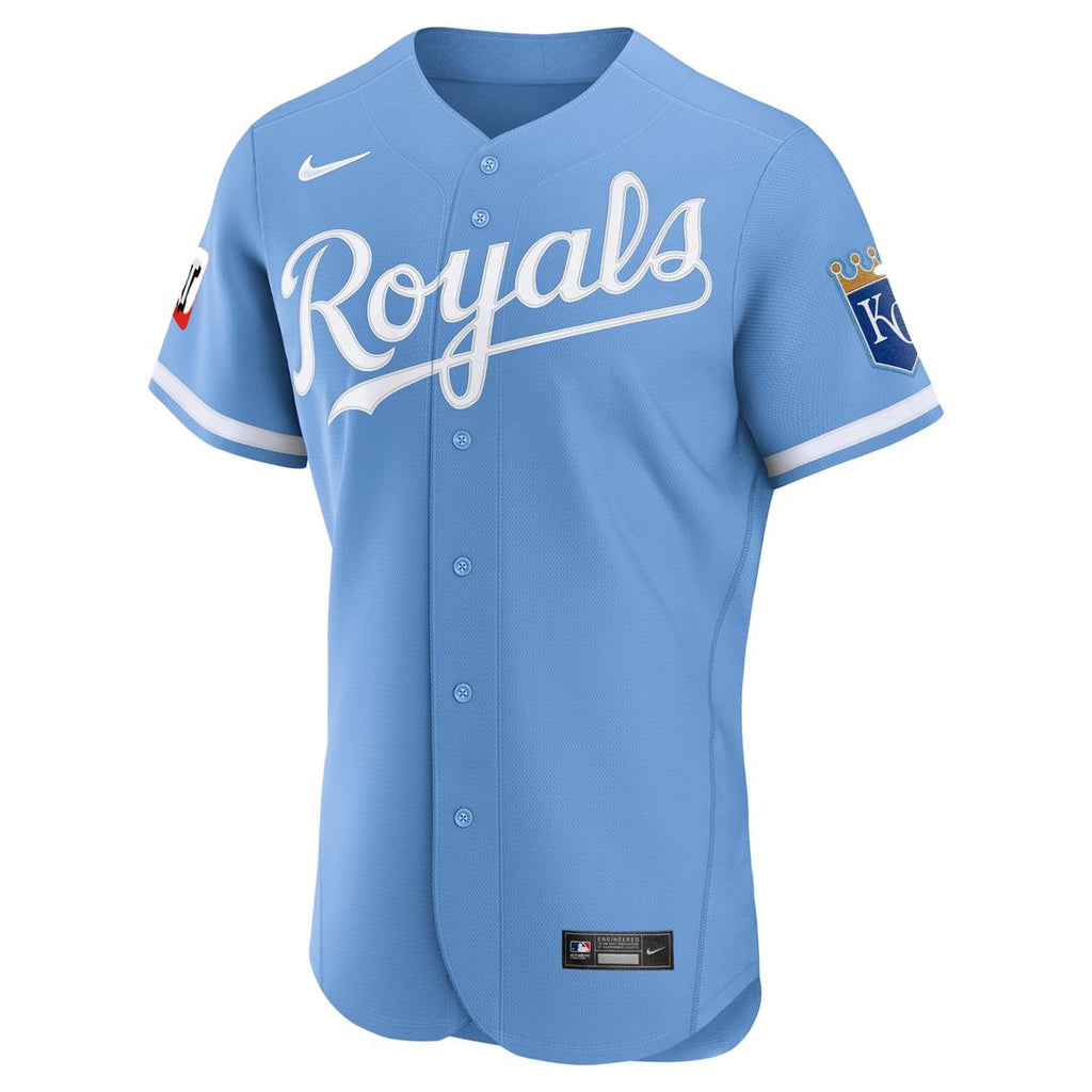 Men's Kansas City Royals Light Blue Alternate Sponsor Patch Jersey