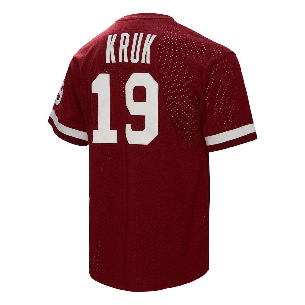 Men's Philadelphia Phillies John Kruk Burgundy Big & Tall Mesh Batting Practice Jersey