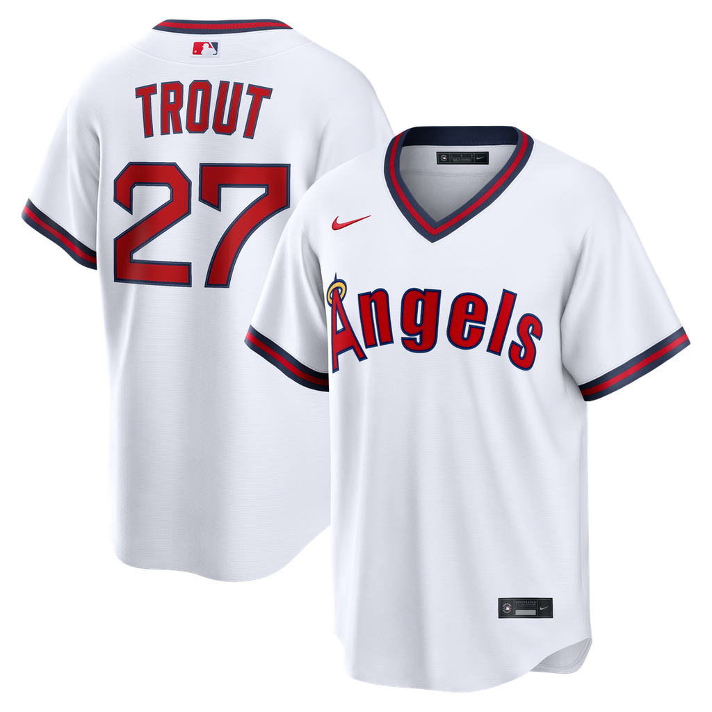 Men's Los Angeles Angels Mike Trout Gray Road Replica Jersey