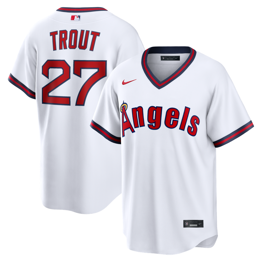 Men's Los Angeles Angels Mike Trout Gray Road Replica Jersey