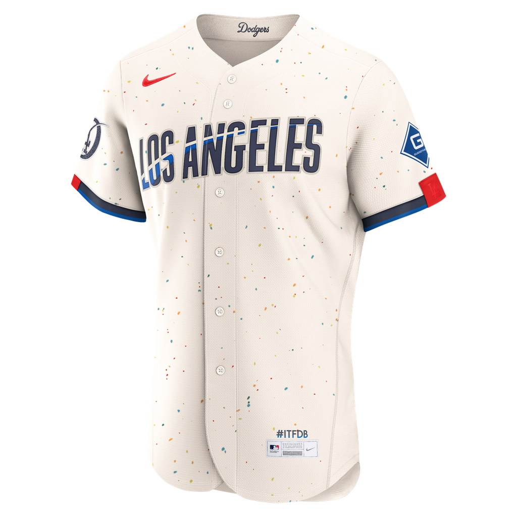 Men's Los Angeles Dodgers Cream City Connect Sponsor Patch Jersey