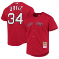 Men's Boston Red Sox David Ortiz Red Mesh Batting Practice Button-Up Jersey