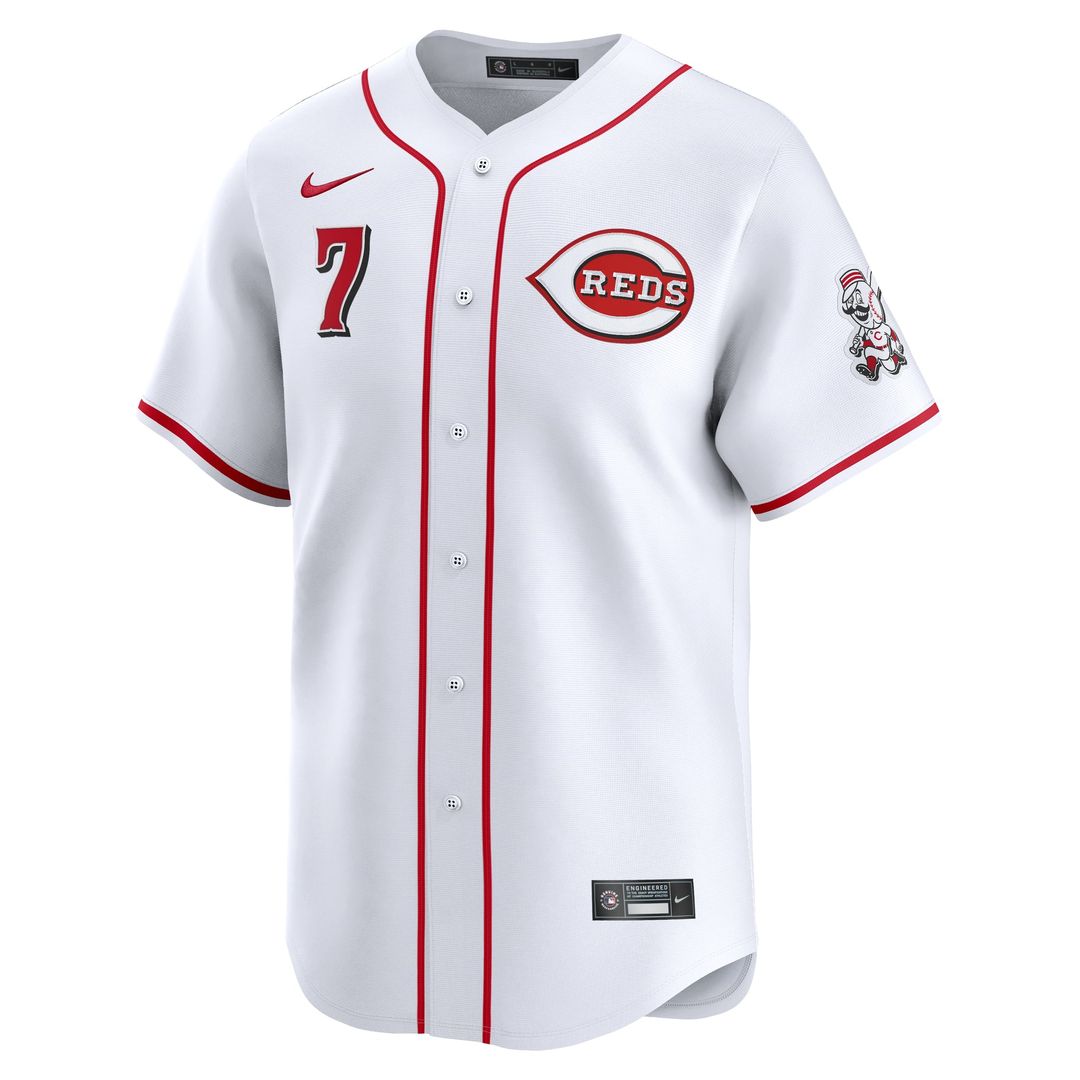 Men's Cincinnati Reds Spencer Steer White Home Player Jersey