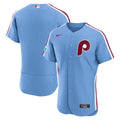 Men's Philadelphia Phillies Light Blue Alternate Sponsor Patch Jersey