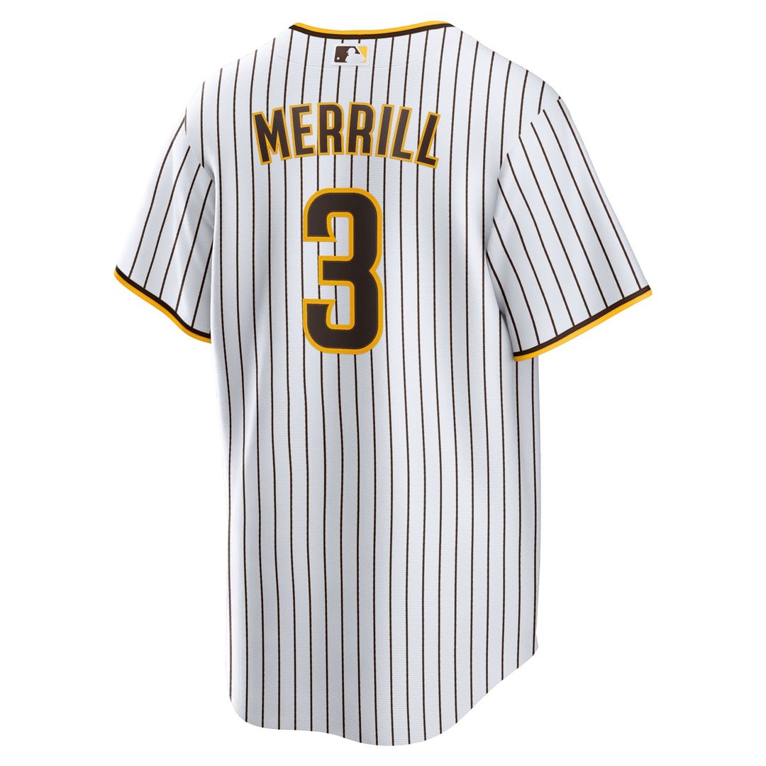 Men's San Diego Padres Jackson Merrill White Home Replica Jersey