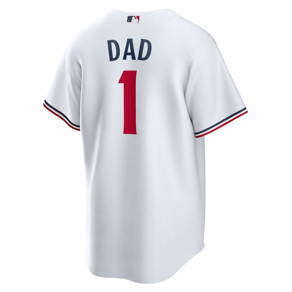 Men's Minnesota Twins White #1 Dad Home Replica Jersey