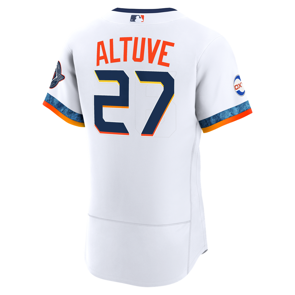 Men's Houston Astros Jose Altuve White City Connect Sponsor Patch Jersey