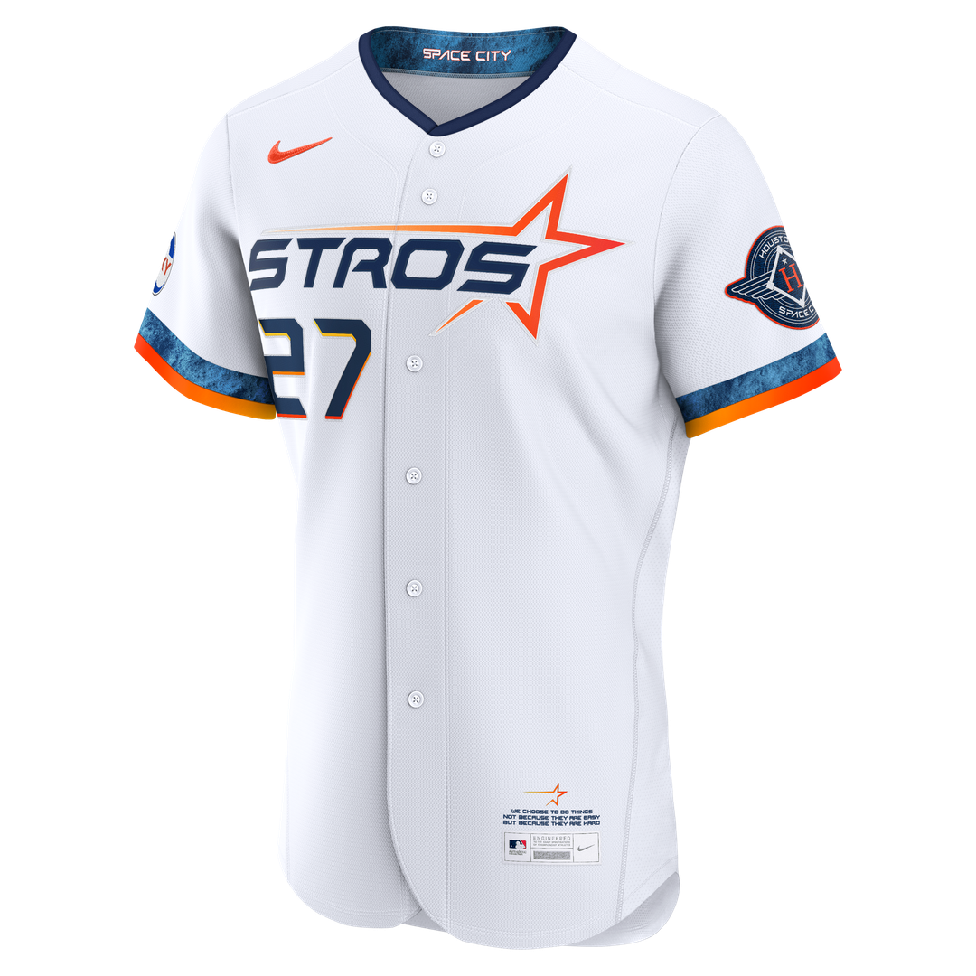 Men's Houston Astros Jose Altuve White City Connect Sponsor Patch Jersey
