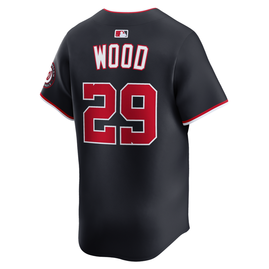 Men's Washington Nationals James Wood Navy Alternate Player Jersey