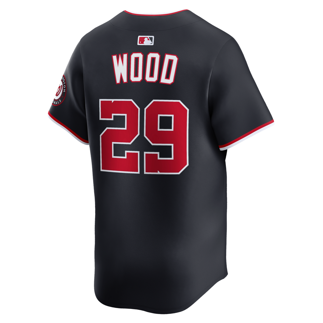 Men's Washington Nationals James Wood Navy Alternate Player Jersey