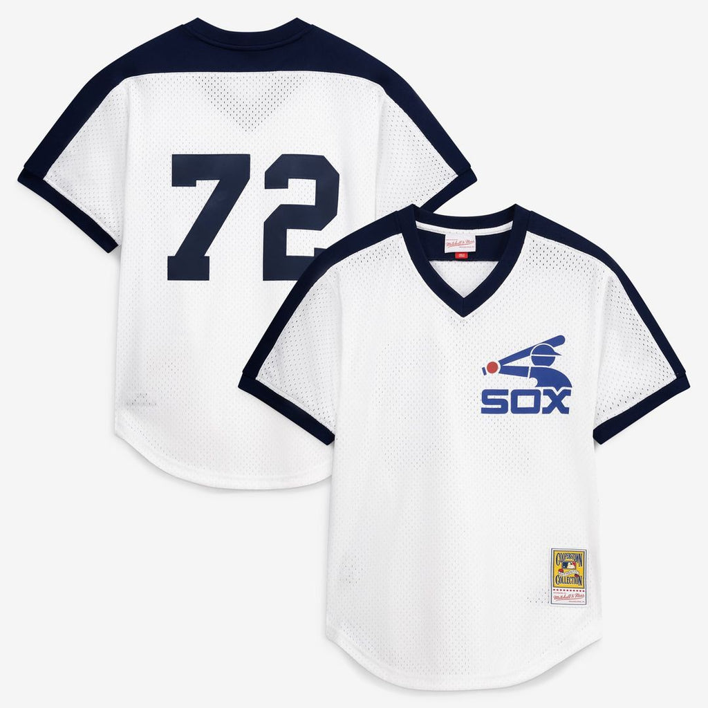 Men's Chicago White Sox Carlton Fisk White Batting Practice Jersey
