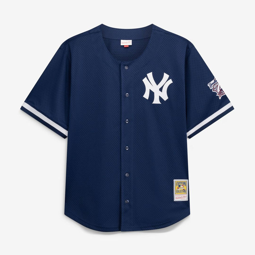 Men's New York Yankees Derek Jeter Navy Mesh Batting Practice Button-Up Jersey