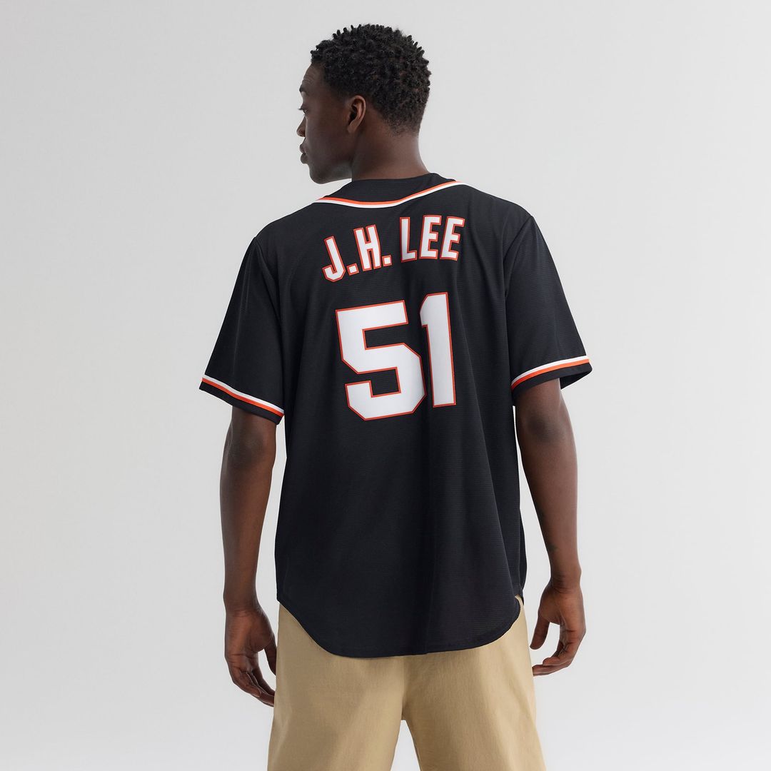 Men's San Francisco Giants Jung Hoo Lee Fashion Replica Black Out Jersey