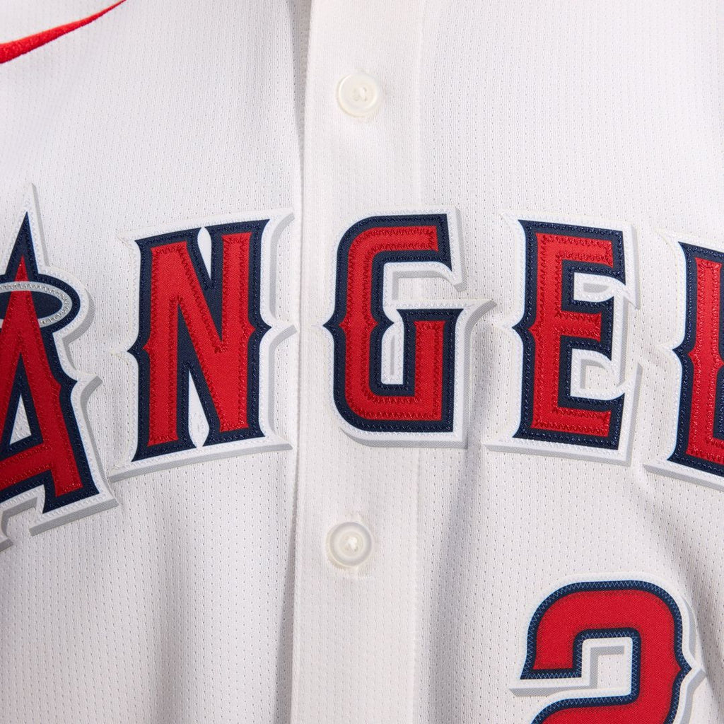 Men's Los Angeles Angels Mike Trout White Home Player Jersey