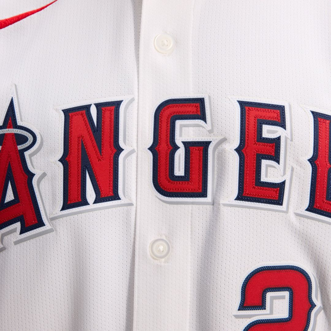 Men's Los Angeles Angels Mike Trout White Home Player Jersey