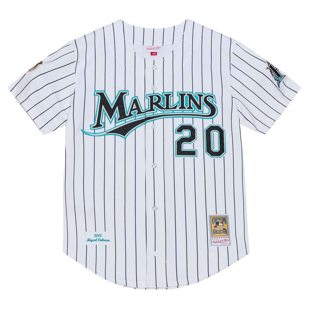 Men's Florida Marlins Miguel Cabrera White 2003 Jersey
