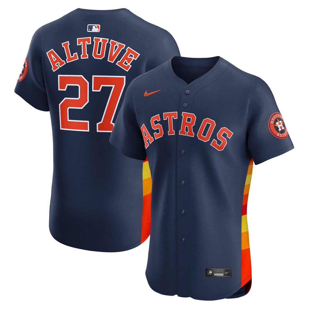 Men's Houston Astros Jose Altuve Navy Alternate 2 Elite Player Jersey