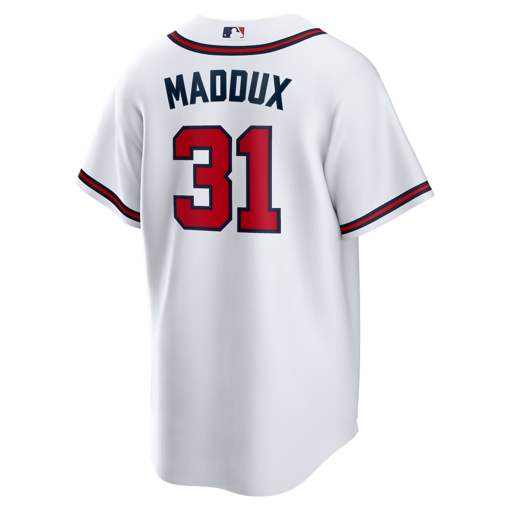 Men's Atlanta Braves Greg Maddux White Home Retired Player Replica Jersey