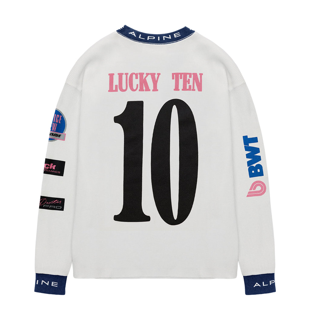Alpine Duke + Dexter Vintage White Long Sleeve Waffle