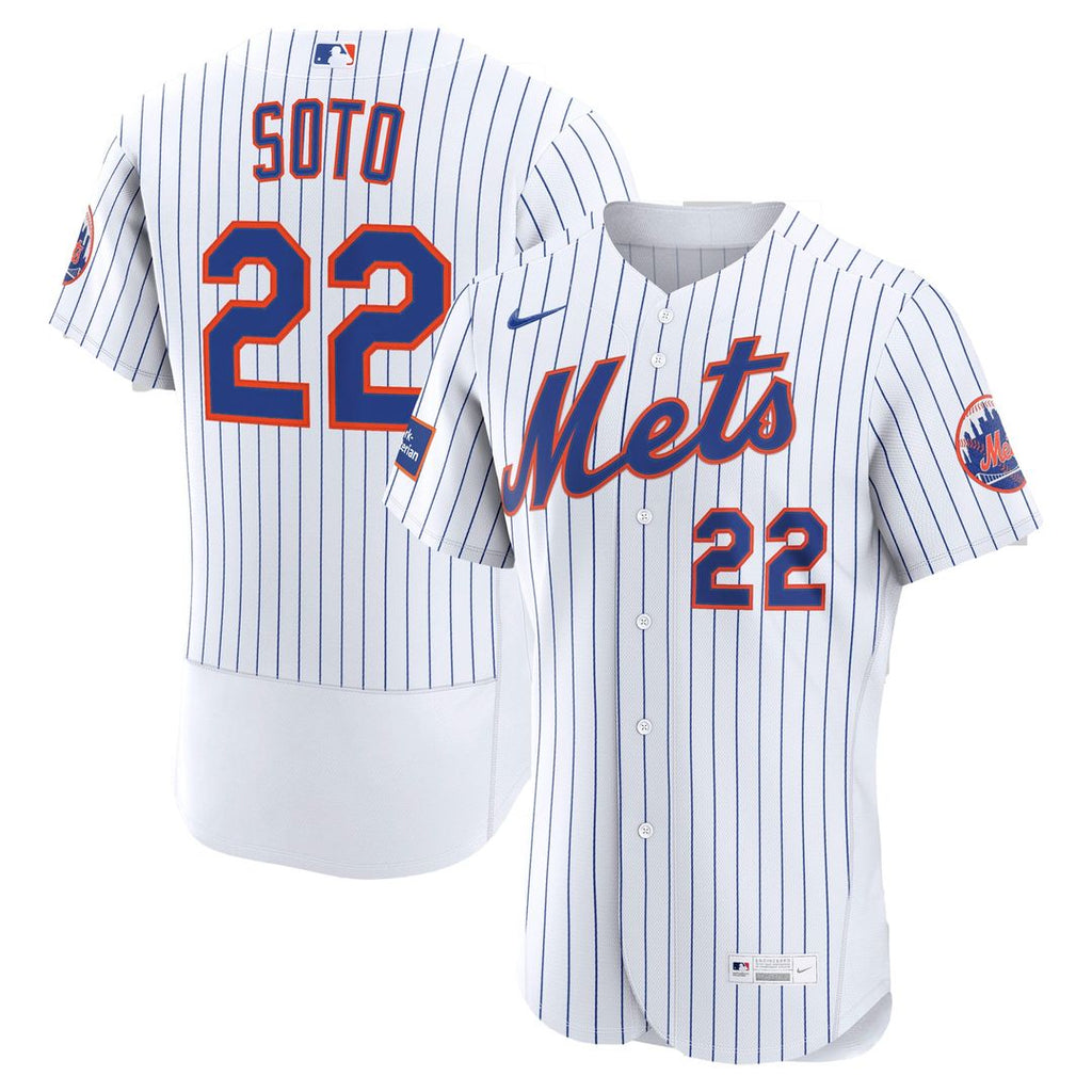 Men's New York Mets Juan Soto White Home Sponsor Patch Jersey