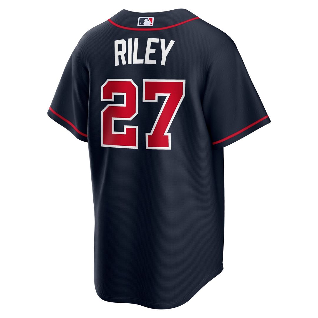 Men's Atlanta Braves Austin Riley Navy Alternate Replica Jersey