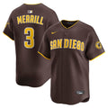 Men's San Diego Padres Jackson Merrill Brown Road Player Jersey