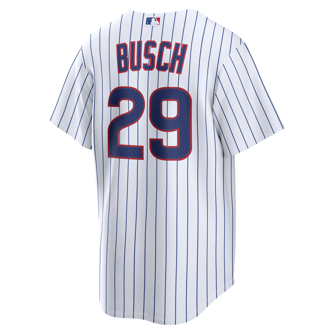 Men's Chicago Cubs Michael Busch White Home Replica Jersey