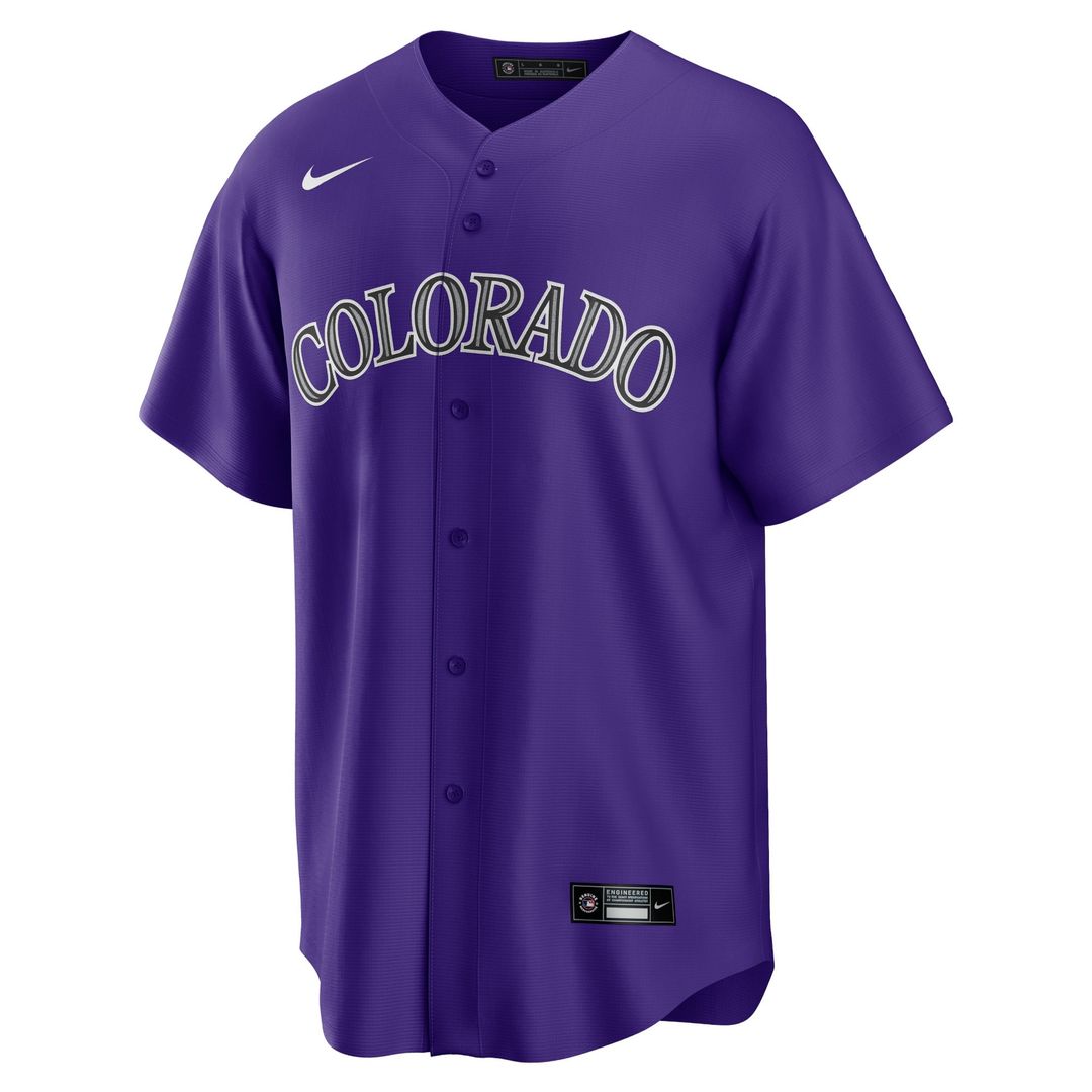 Men's Colorado Rockies Kris Bryant Purple Alternate Replica Player Jersey