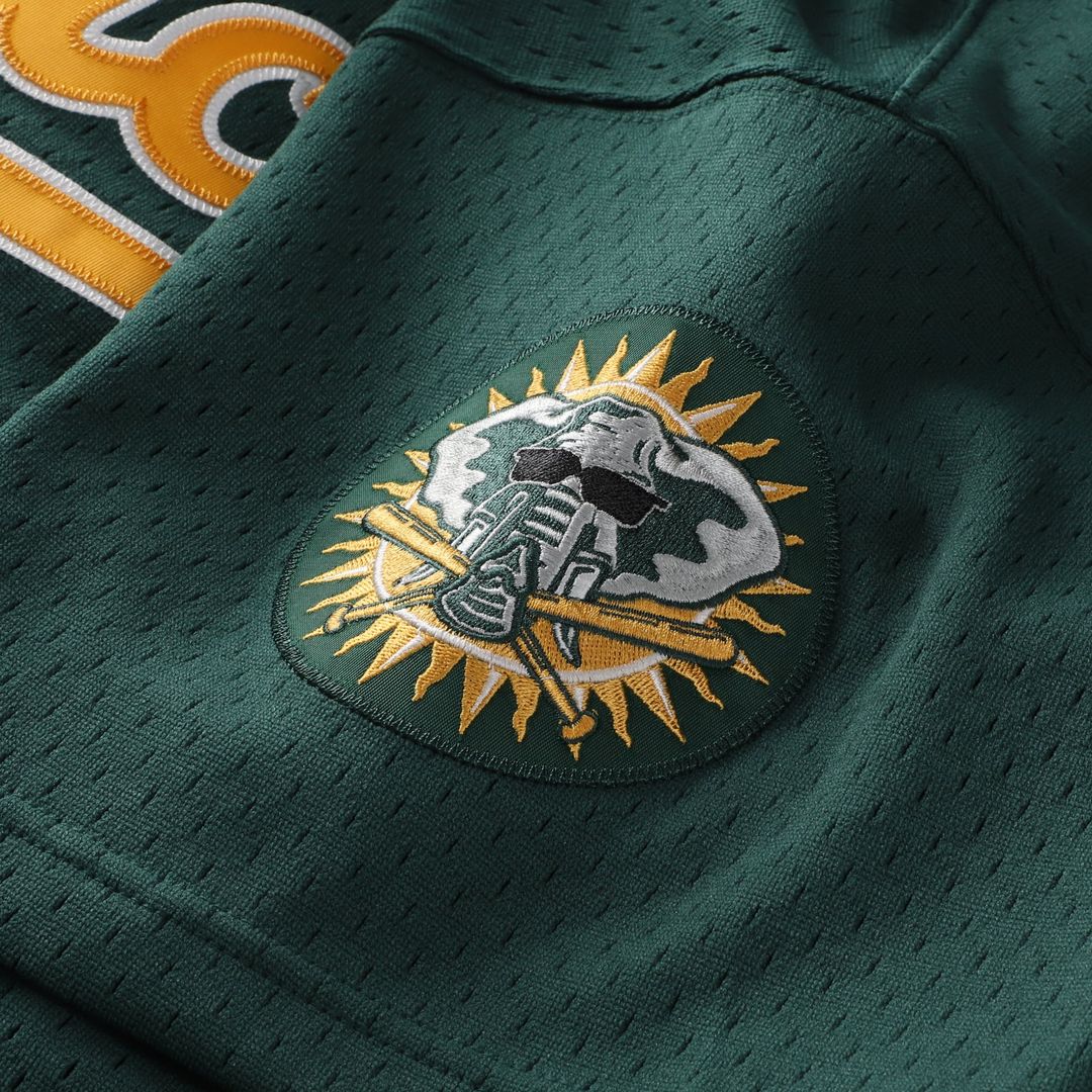 Men's Athletics Rickey Henderson Green Batting Practice Jersey