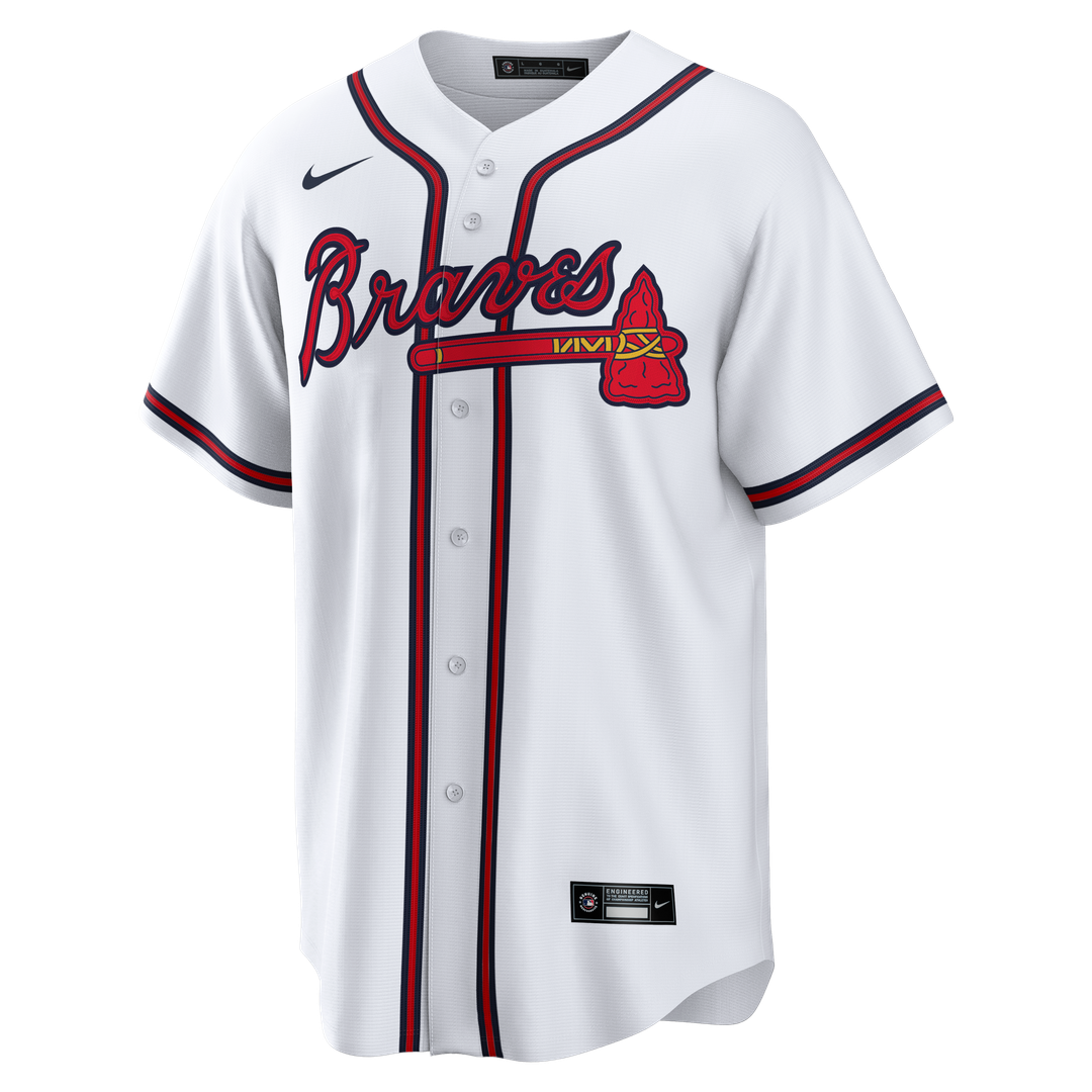Men's Atlanta Braves Chipper Jones White Home Retired Player Replica Jersey