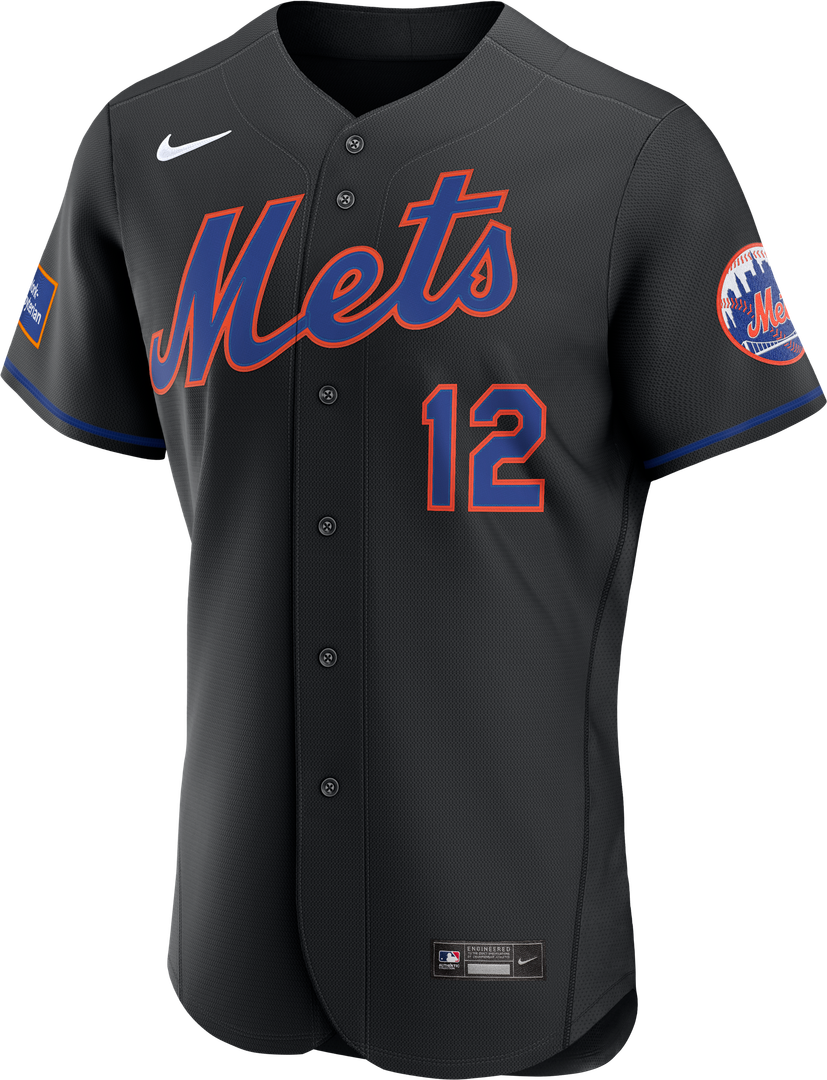Men's New York Mets Francisco Lindor White Home Sponsor Patch Jersey