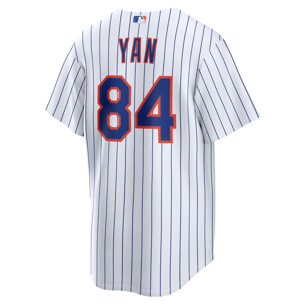 Men's New York Mets Jefry Yan White Home Replica Jersey