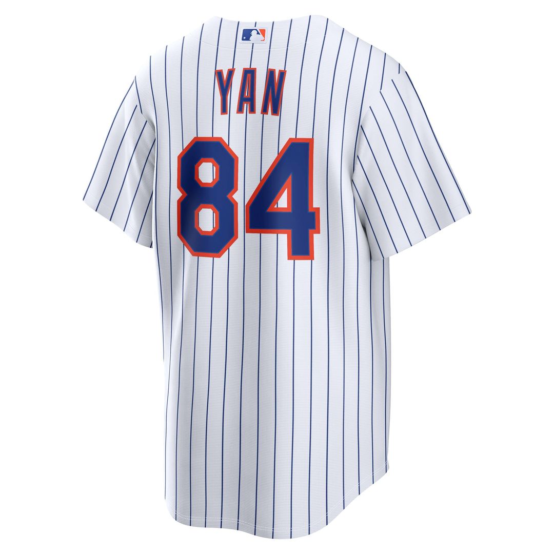 Men's New York Mets Jefry Yan White Home Replica Jersey