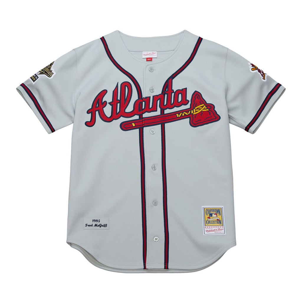 Men's Atlanta Braves Fred McGriff Gray 1995 Throwback Jersey