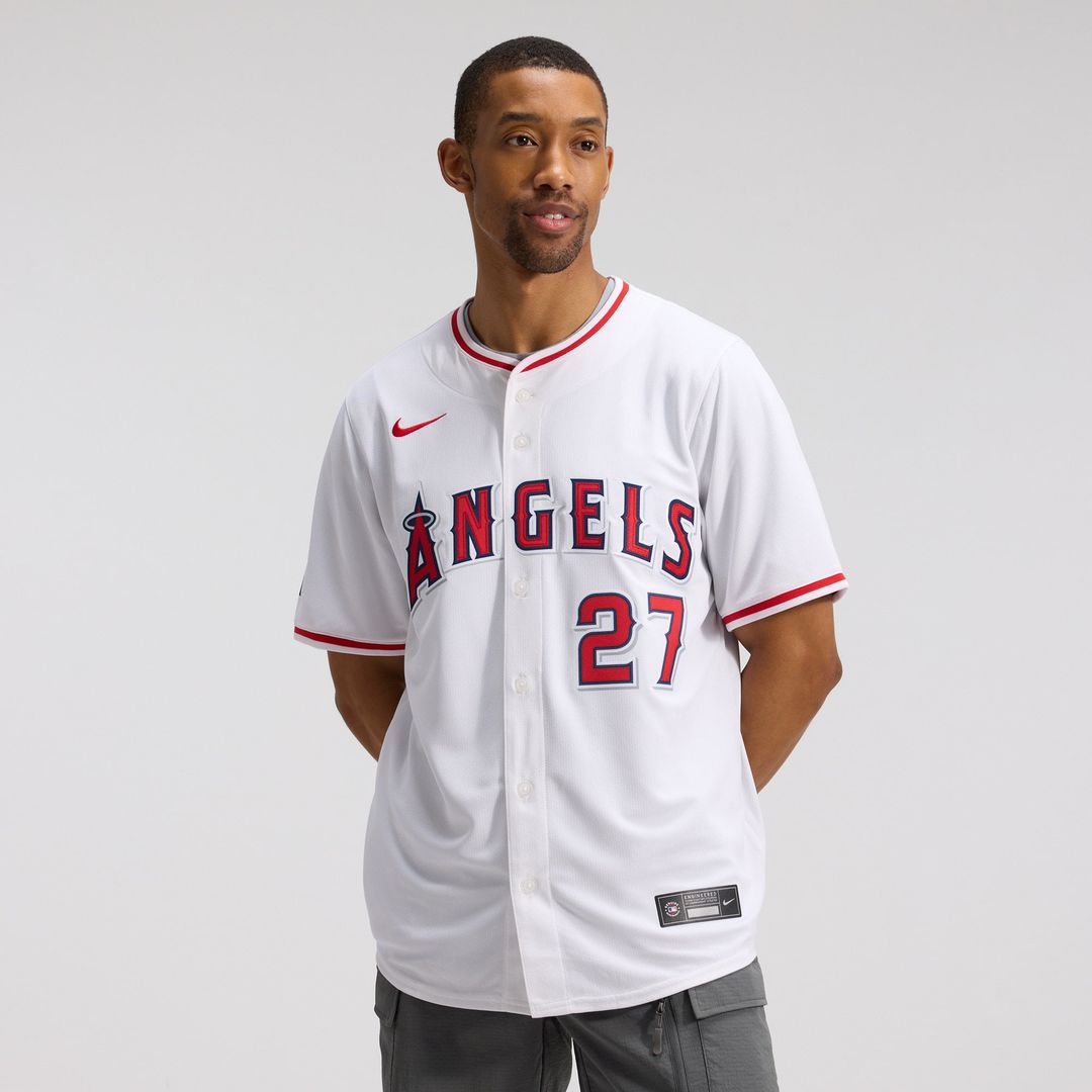 Men's Los Angeles Angels Mike Trout White Home Player Jersey
