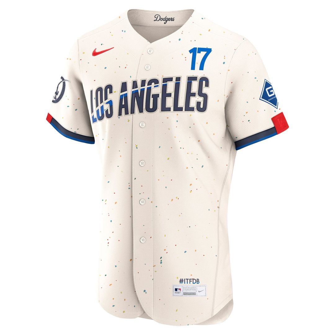 Men's Los Angeles Dodgers Shohei Ohtani Cream City Connect Sponsor Patch Jersey