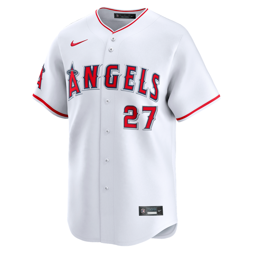 Men's Los Angeles Angels Mike Trout White Home Player Jersey