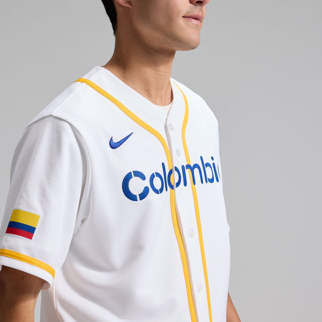 Men's Colombia Baseball White 2026 World Baseball Classic Home Stadium Jersey
