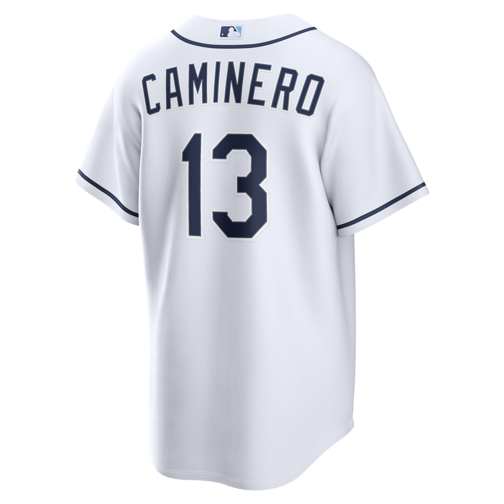 Men's Tampa Bay Rays Junior Caminero White Home Replica Jersey