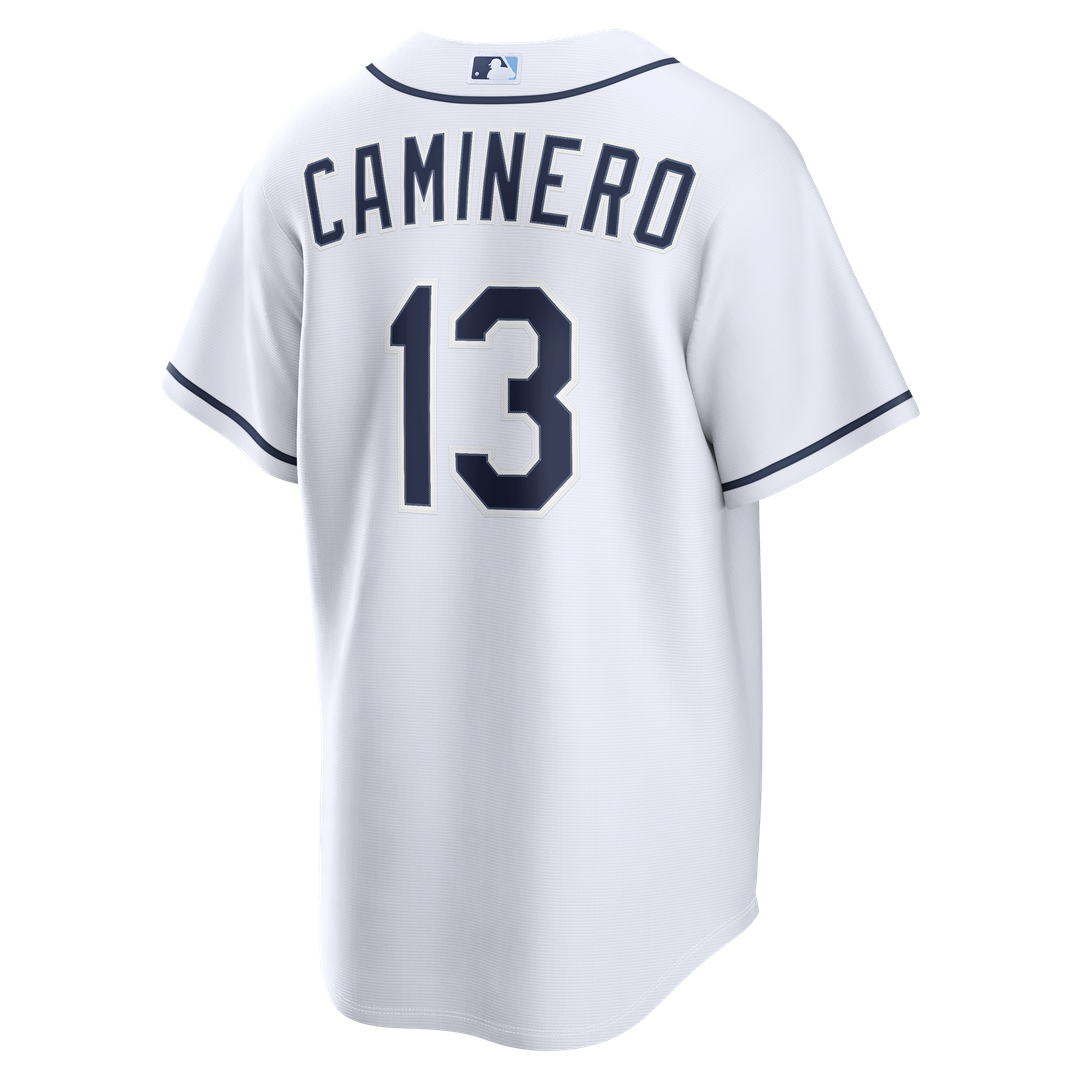 Men's Tampa Bay Rays Junior Caminero White Home Replica Jersey