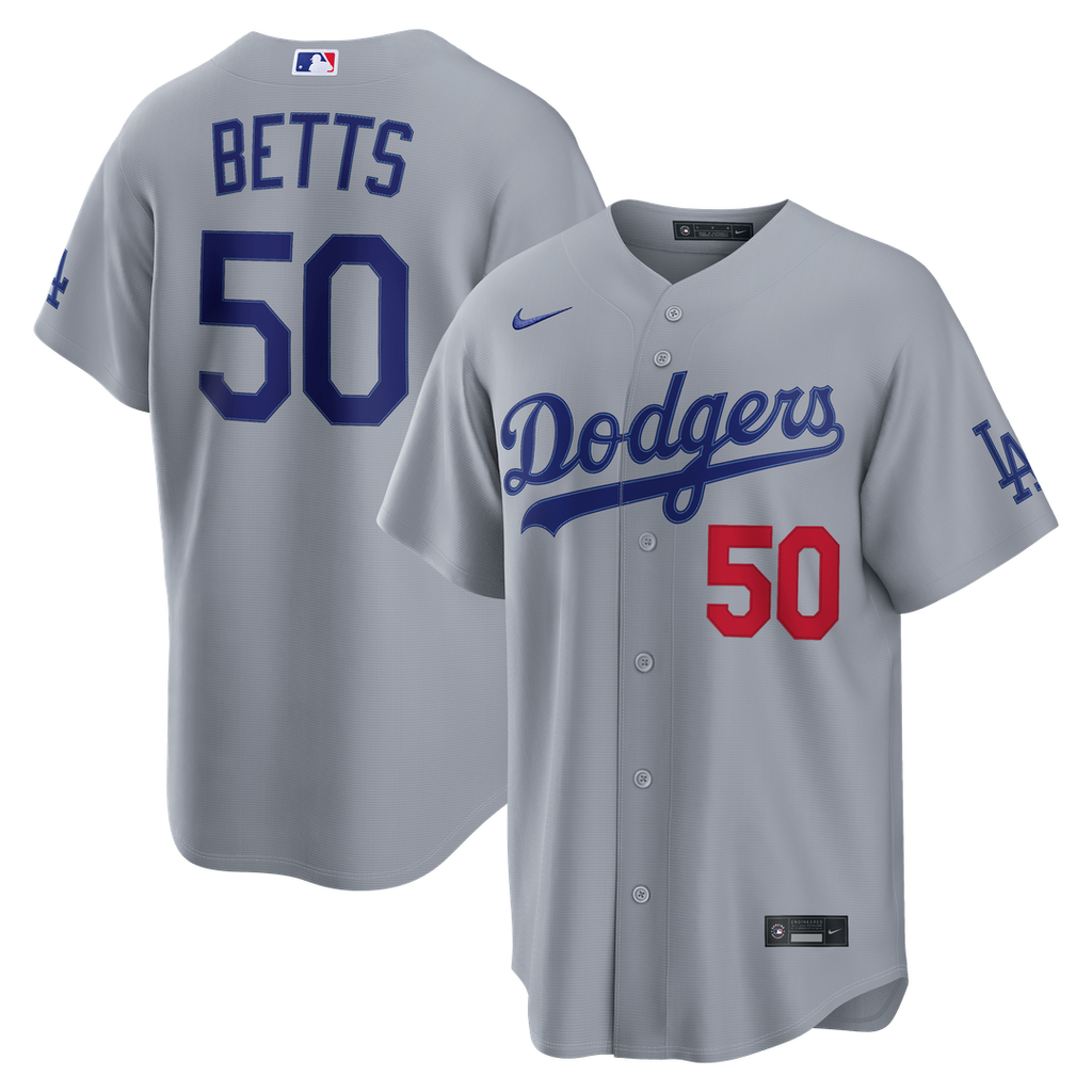 Men's Los Angeles Dodgers Mookie Betts Gray Stadium Jersey