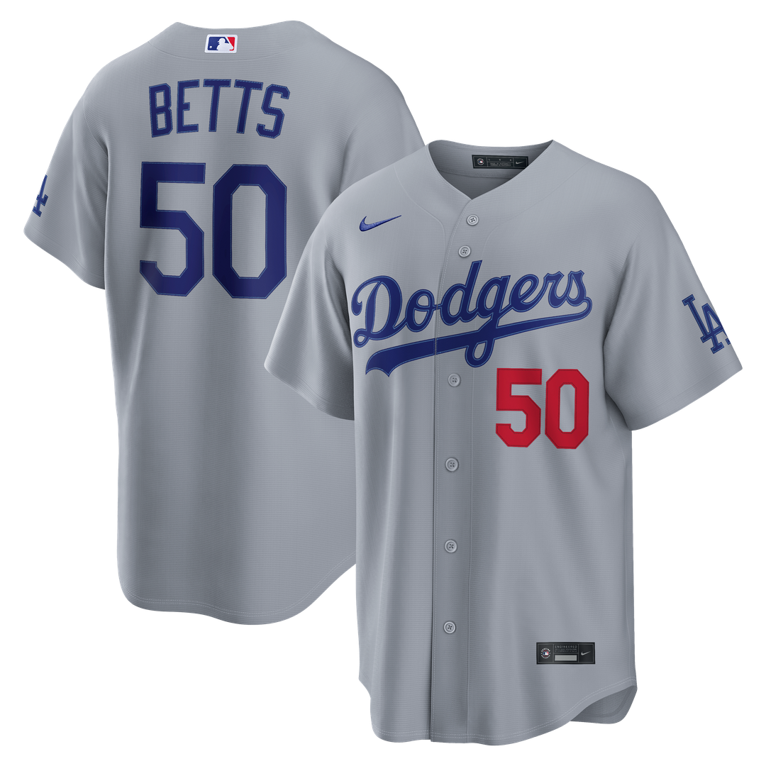 Men's Los Angeles Dodgers Mookie Betts Gray Stadium Jersey
