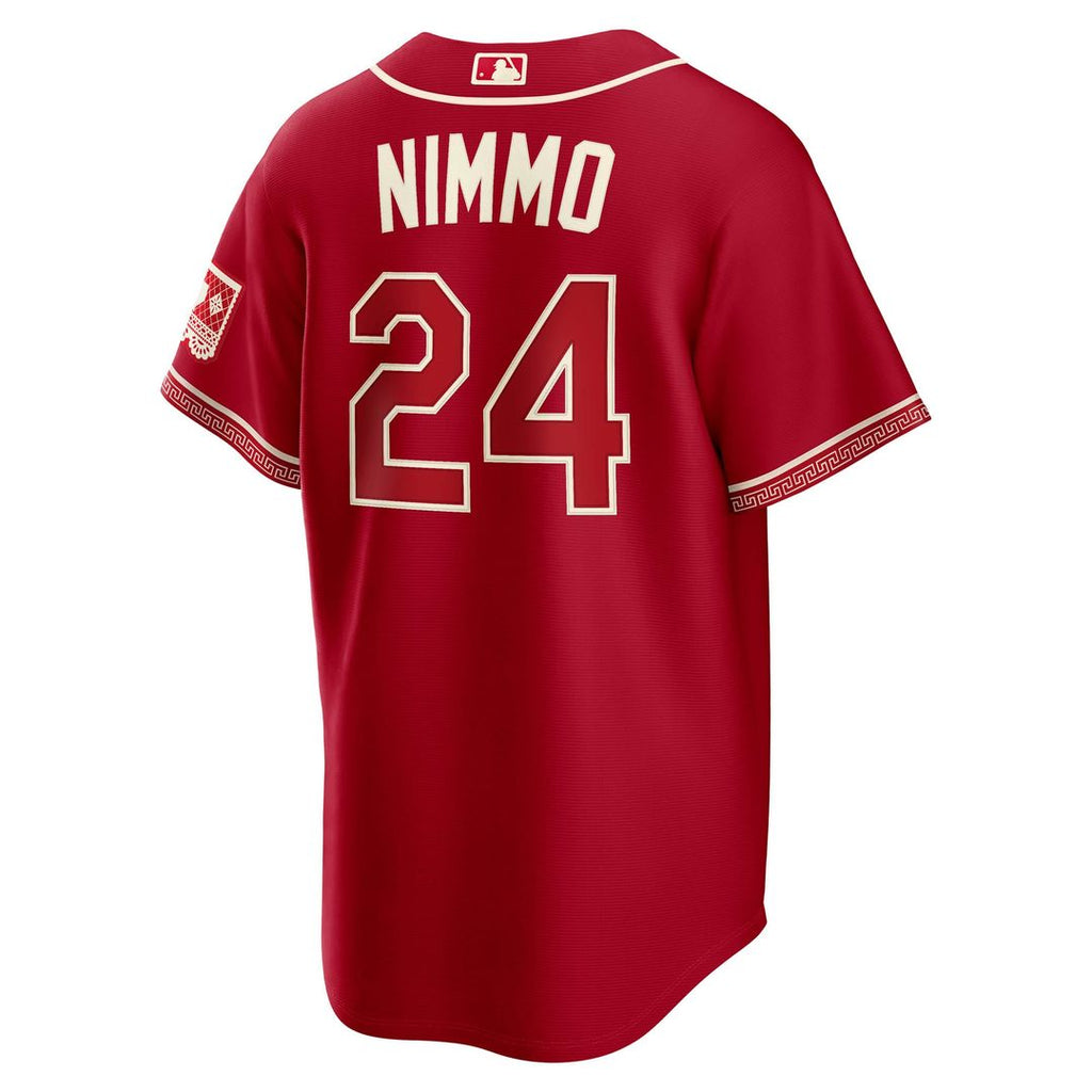 Men's Texas Rangers Brandon Nimmo Red 2026 City Connect Stadium Jersey