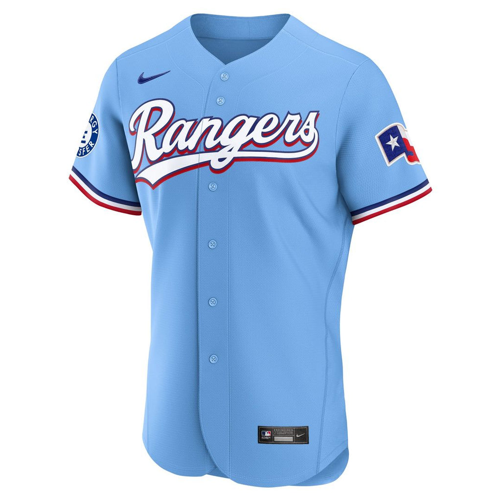 Men's Texas Rangers White Home Sponsor Patch Jersey