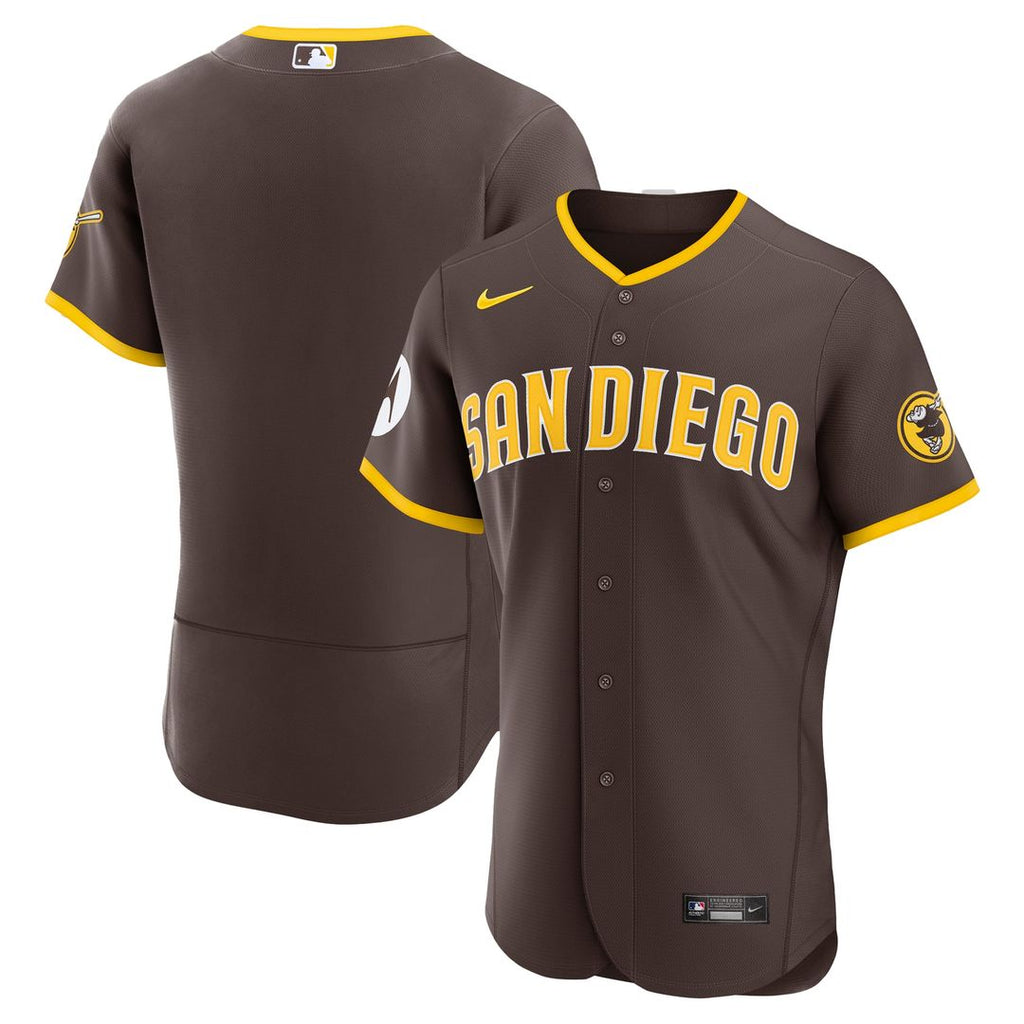 Men's San Diego Padres Brown Road Sponsor Patch Jersey