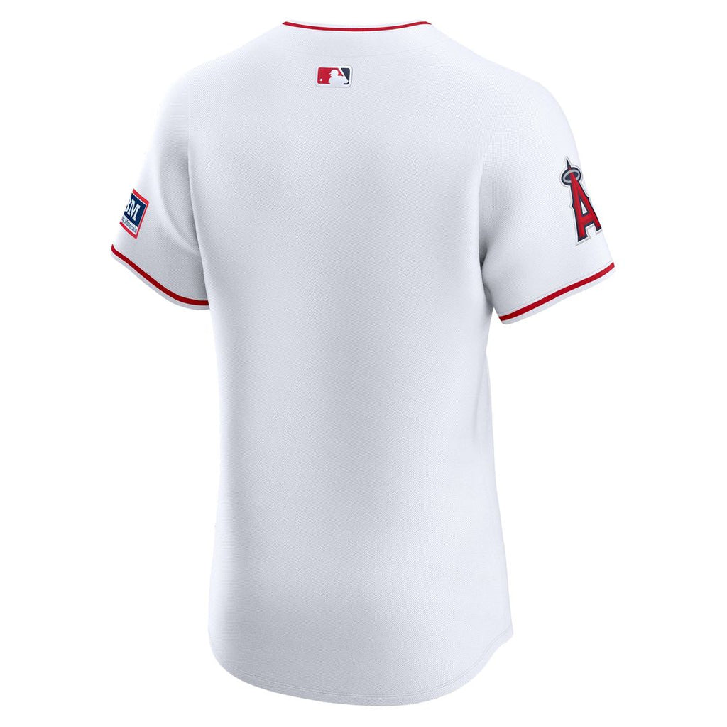 Men's Los Angeles Angels White Home Elite Patch Jersey