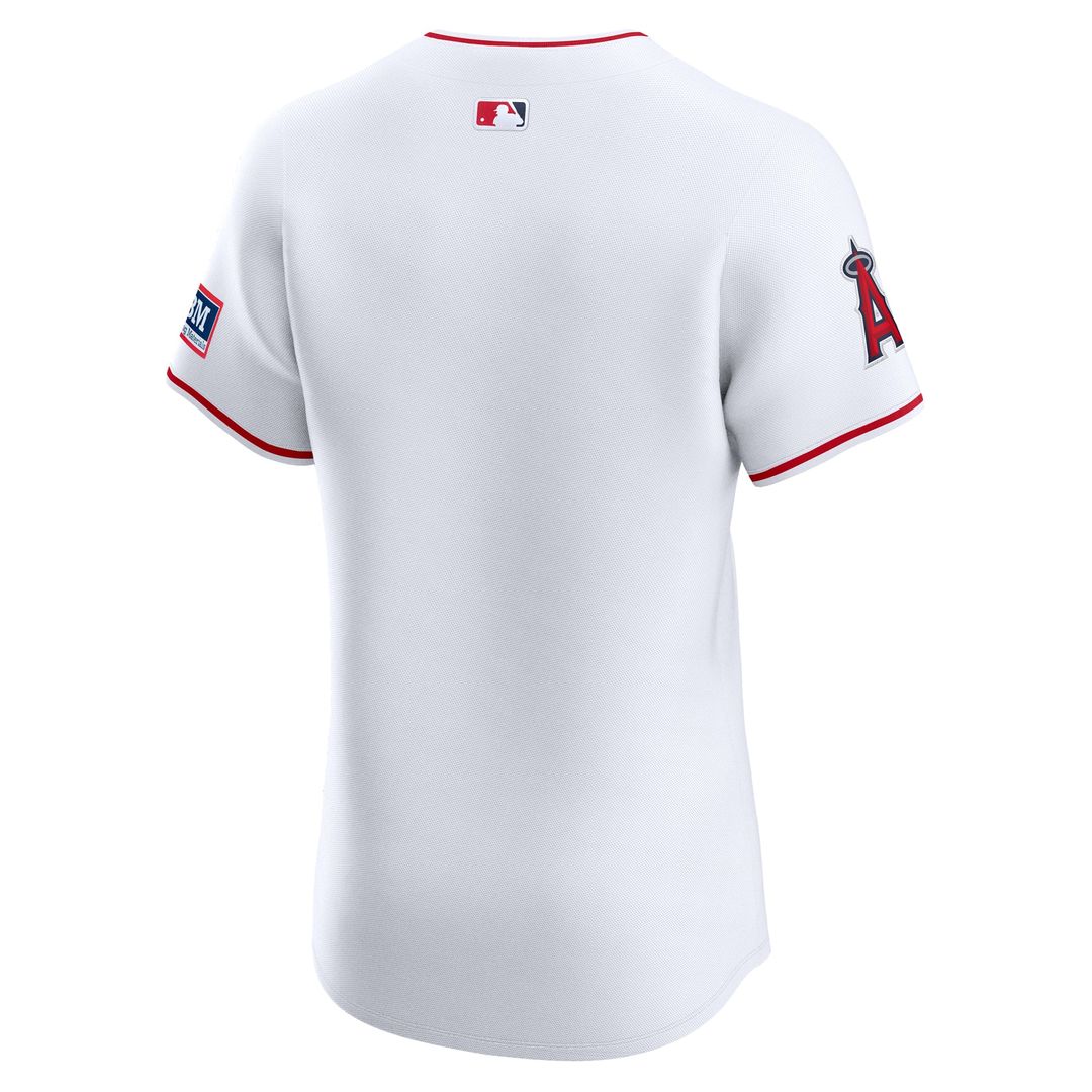 Men's Los Angeles Angels White Home Elite Patch Jersey