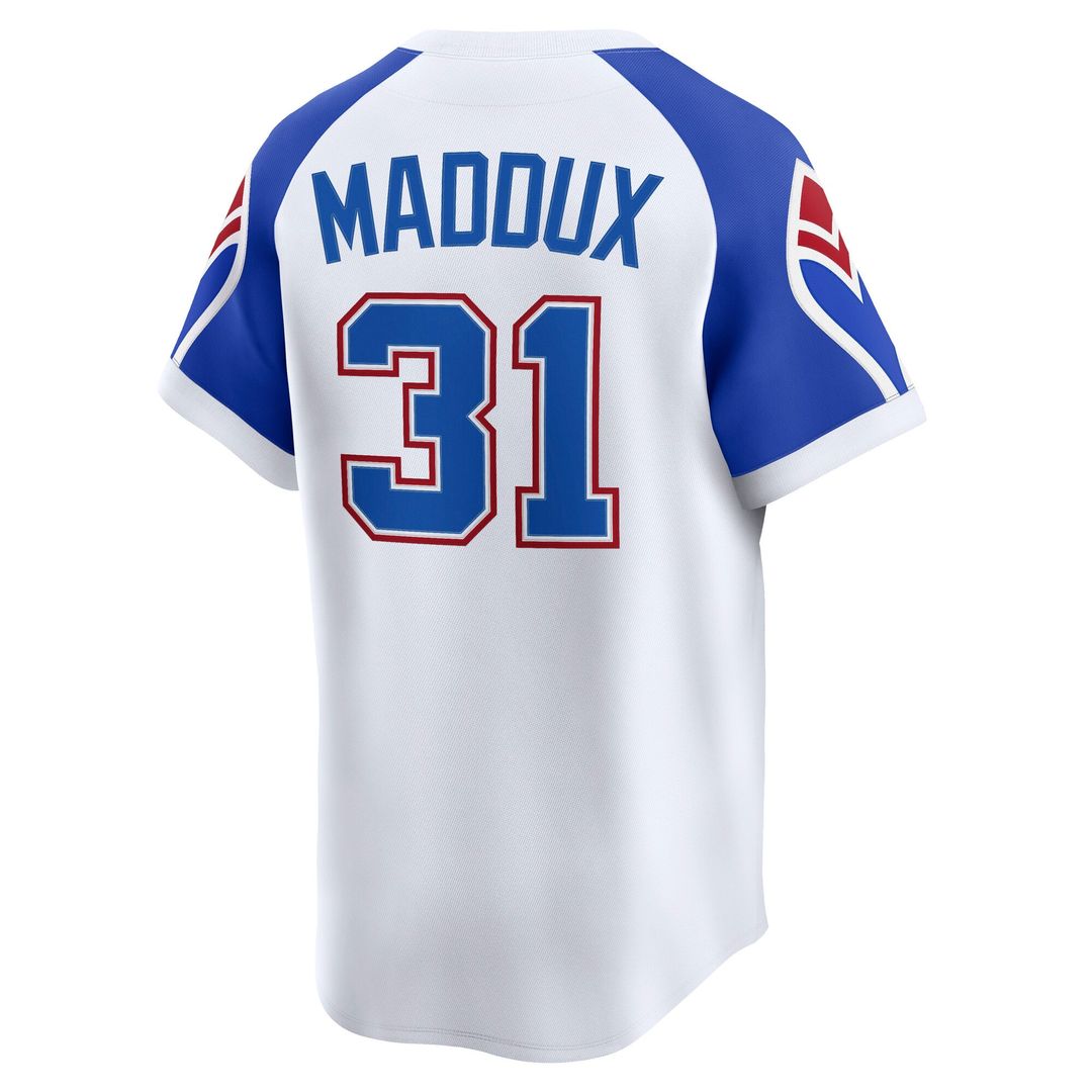 Men's Atlanta Braves Greg Maddux White Throwback Jersey