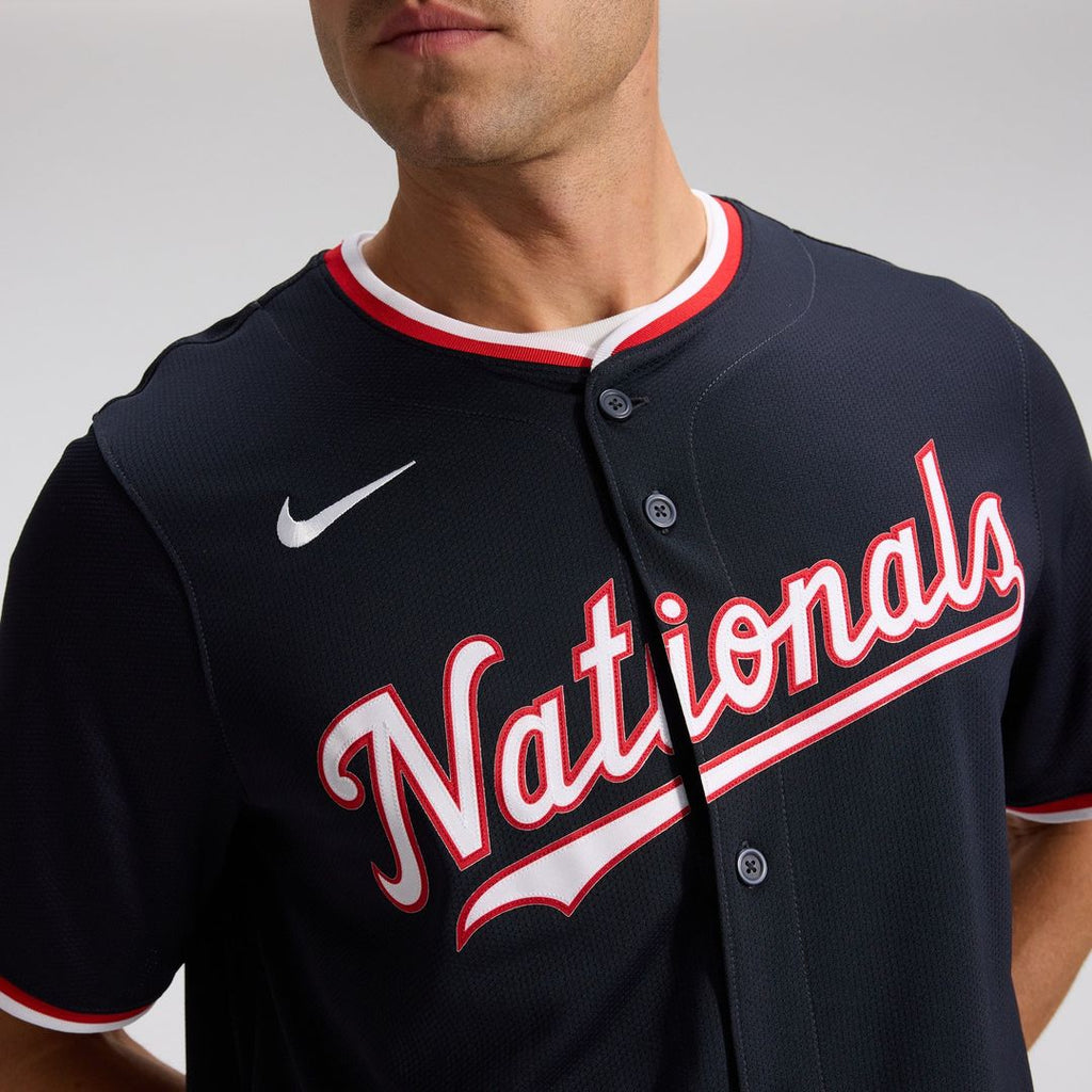 Men's Washington Nationals James Wood Navy Alternate Player Jersey