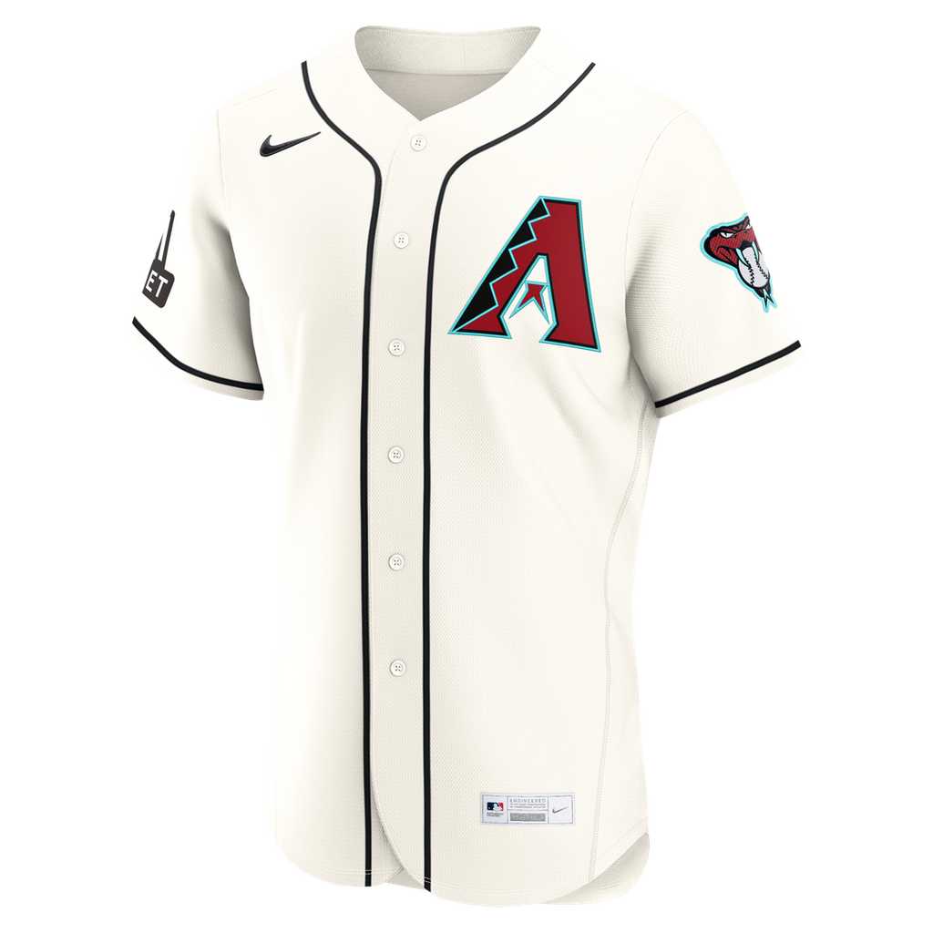 Men's Arizona Diamondbacks Ketel Marte Cream Home Sponsor Patch Jersey